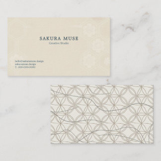 Minimal Japanese Pattern Design – Elegant Seigaiha Visitkort