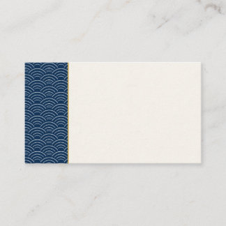 Minimal Japanese Seigaiha Business Card  Visitkort
