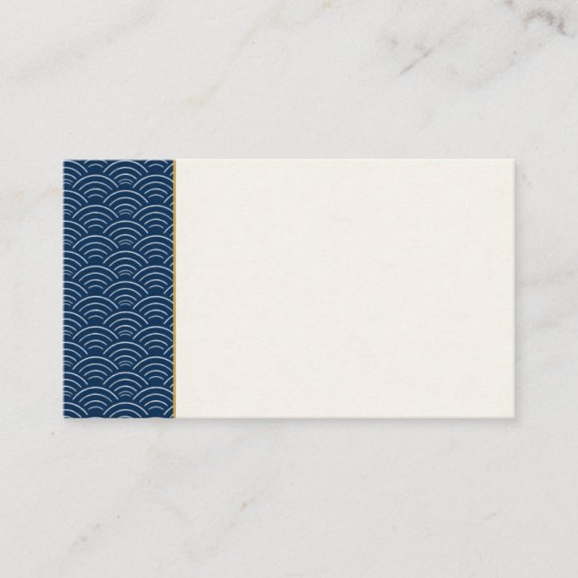 Minimal Japanese Seigaiha Business Card  Visitkort (Framsida)