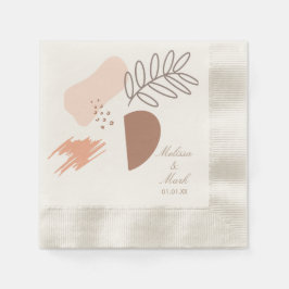 Minimal jordform geometrisk botanisk monogram pappersservett