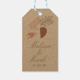 Minimal jordform geometrisk botanisk monogram presentetikett