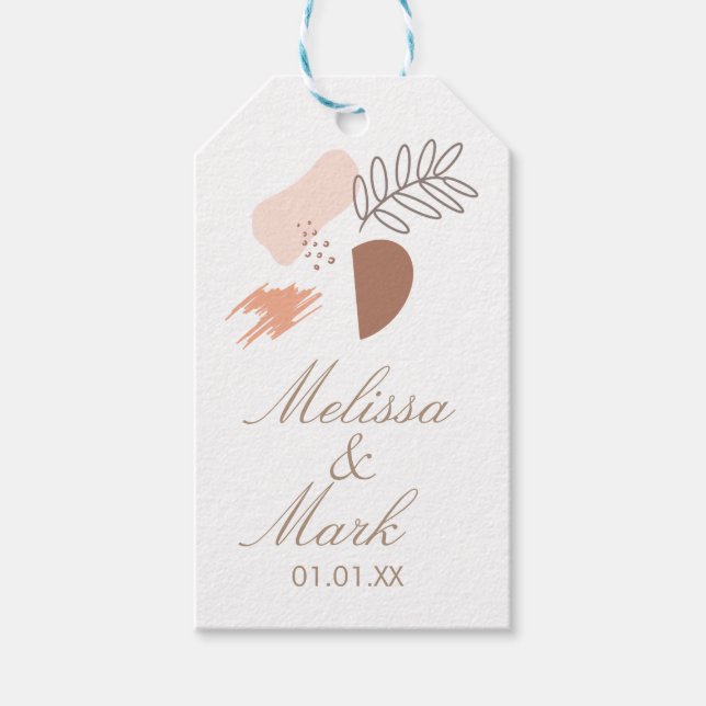 Minimal jordform geometrisk botanisk monogram presentetikett (Framsidan)