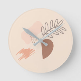 Minimal jordform geometrisk botanisk monogram rund klocka