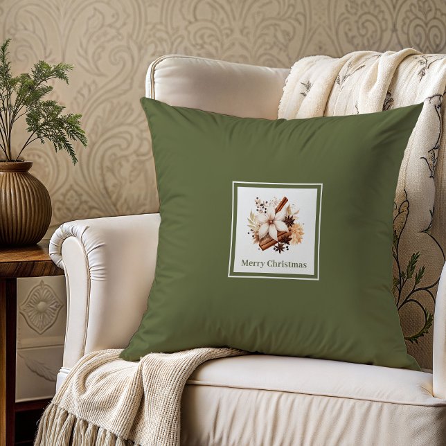 Minimal jordnära palett familjenamn julpresent  kudde (Minimal earthy palette family name Christmas gift pillow

)