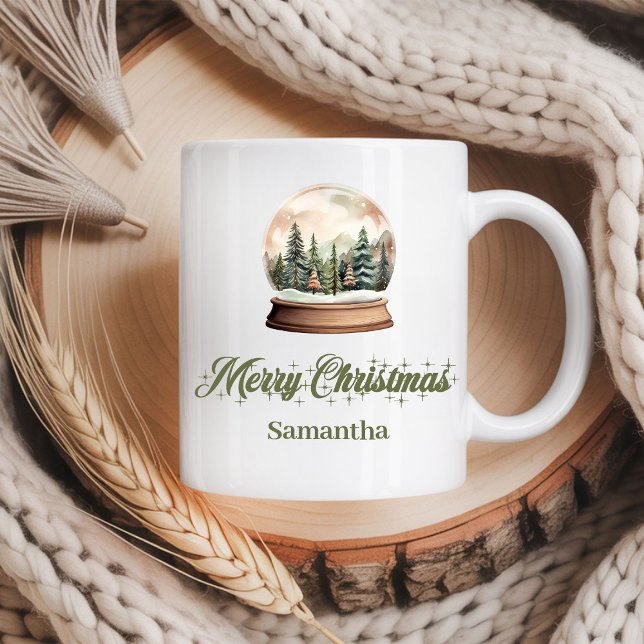 Minimal jordnära skript Nordisk palett anpassat na Kaffemugg (Minimal earthy script Nordic palette custom name christmas mug

)