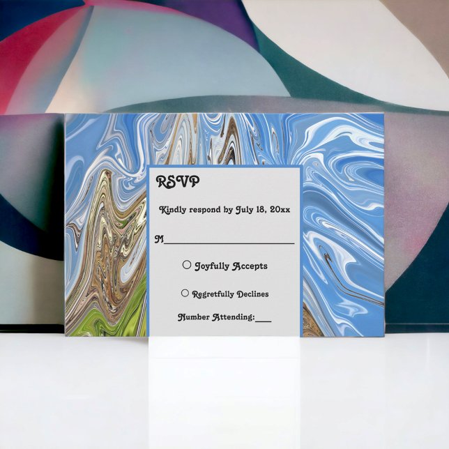 Minimal jordtoner i Blå himmel Grönt Abstrakt Bröl OSA Kort (Skapare uppladdad)