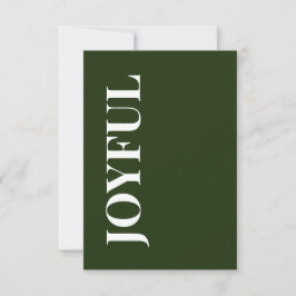 Minimal JOYFUL | Forest Green Holiday Greeting Kort