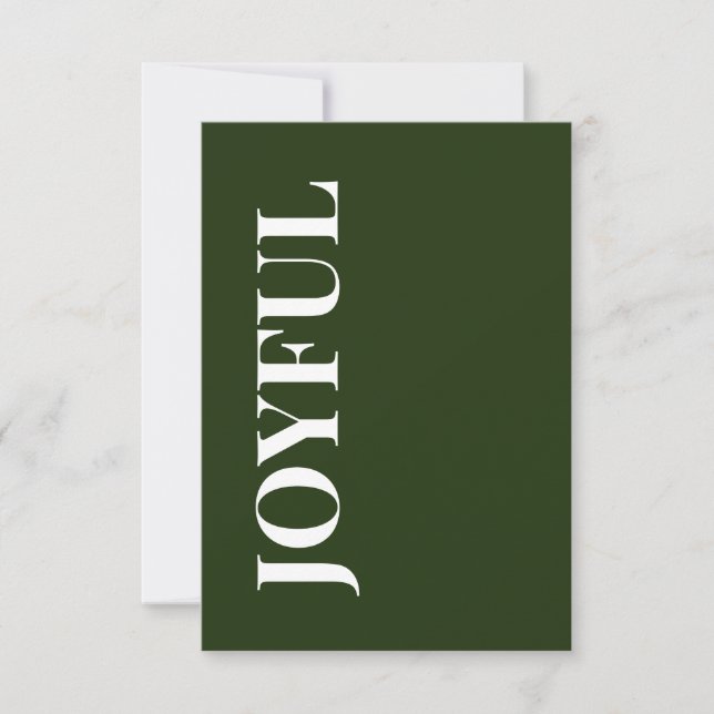 Minimal JOYFUL | Forest Green Holiday Greeting Kort (Framsida)