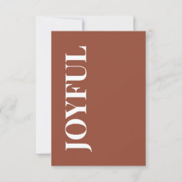 Minimal JOYFUL | Terracotta Holiday Greeting Kort