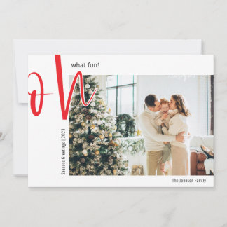 Minimal jul | Åh, vilken roligt | Familjefoto Julkort