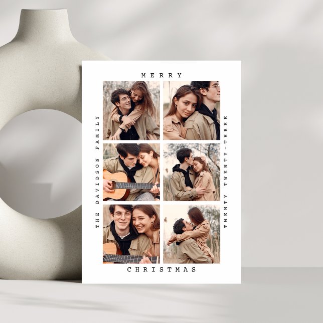 Minimal jul | Elegant Enkel sex foto Julkort (Skapare uppladdad)