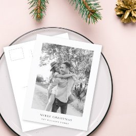 Minimal jul | Enkelt svartvitt foto Helg Vykort