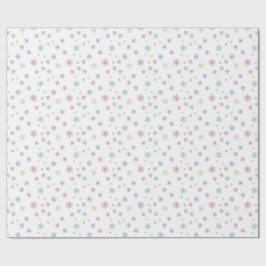 Minimal jul färgglada snöflingor förpackning presentpapper