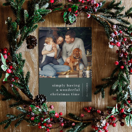 Minimal jul | Foto för Forest Grönt Family Julkort