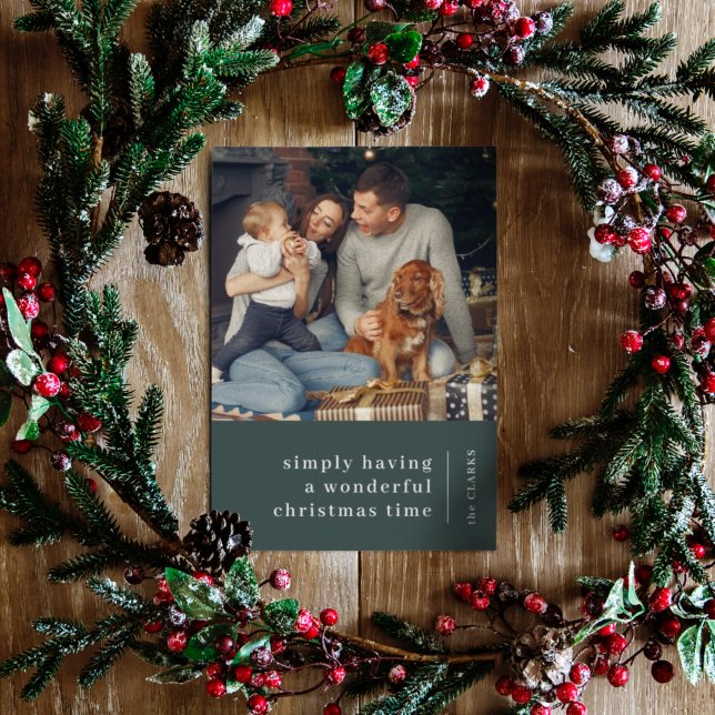 Minimal jul | Foto för Forest Grönt Family Julkort (Skapare uppladdad)