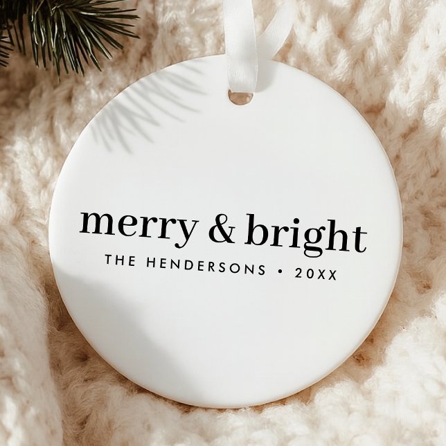 Minimal jul | Glad och ljus enkel vit Julgransprydnad Keramik (Skapare uppladdad)
