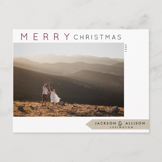 Minimal jul | Gräs Träd och fotokort Vykort (Framsida)