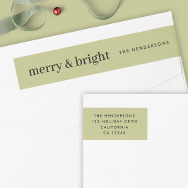 Minimal jul | Merry och Bright Grönt Adress Etikettband