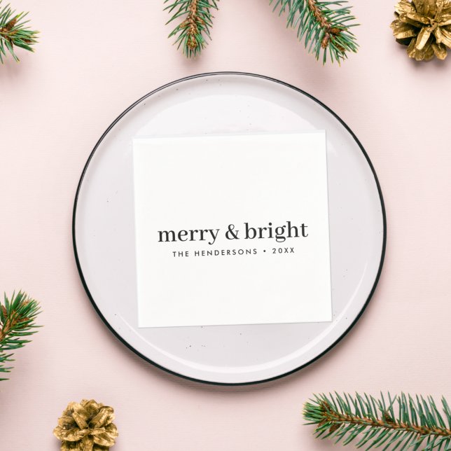 Minimal jul | Mycket och lätt vit Pappersservett (Personalized Christmas napkins created for elegant, modern, and timeless table settings)