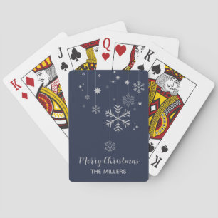 Minimal juldesign med snöflingor casinokort