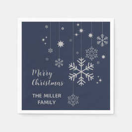 Minimal juldesign med snöflingor pappersservett
