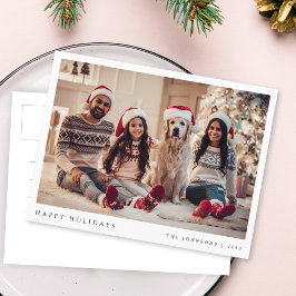 Minimal julfoto | Modern Familj Porträtt Helg Vykort