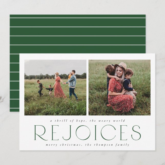 Minimal julfotoport i Gräs i Religiösa Inbjudningar (Fram/baksida)