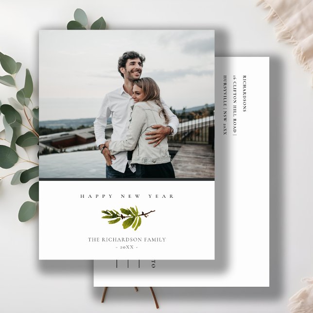 Minimal julgran Christmas Foto Gott Nytt År Helg Vykort (Skapare uppladdad)