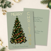 Minimal julgran God Jul Jade & Guld