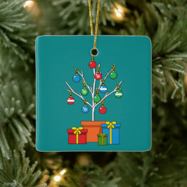 Minimal Julgran med Presenter Julgransprydnad Keramik