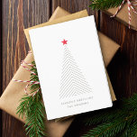 Minimal Julgran | Ren röd stjärna enkel Helgkort<br><div class="desc">Enkelt,  snyggt minimalistiskt vikat helgdag-kort med ett "skandinaviskt" minimalt julgran med en röd stjärna. Utformningen har en modern minimalistisk typografi som lätt kan vara personlig med din egen hälsning,  familj namn och år,  perfekt för festsäsongen! #christmas #minimalist #semesterkort #skandinavian</div>
