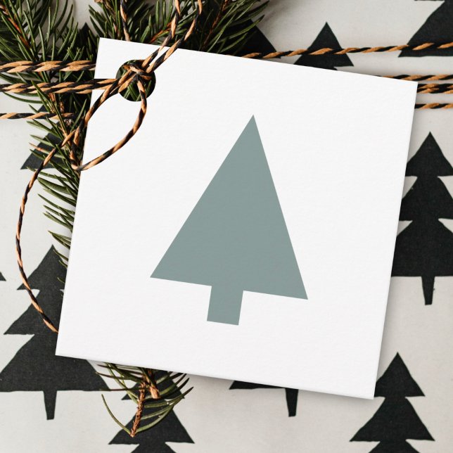 Minimal Julgran | Rengör Grönt enkelt Gåvor Etiketter (Skapare uppladdad)
