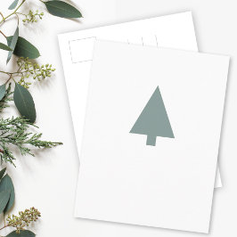 Minimal Julgran | Rengör Grönt enkelt Vykort