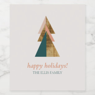 Minimal Julgran Vinflaska Etikett