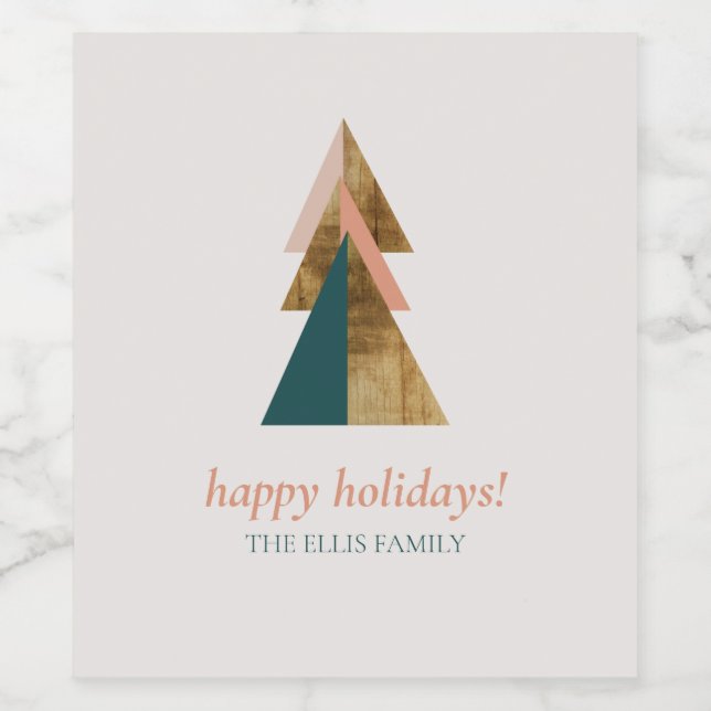 Minimal Julgran Vinflaska Etikett (Singel etikett)