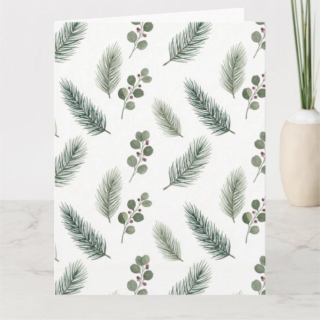 Minimal julgranmönster, skandinavisk stil kort (Framsida)