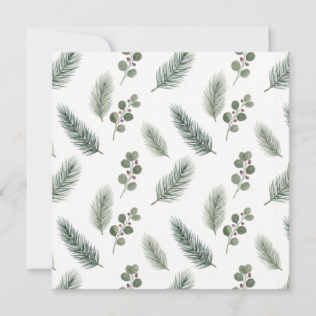 Minimal julgranmönster, skandinavisk stil kort (Framsida)