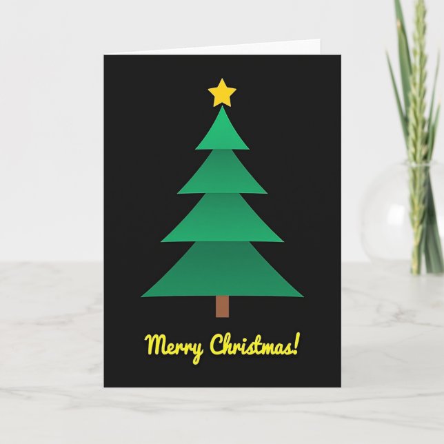 Minimal julkort med julgran kort (Framsida)