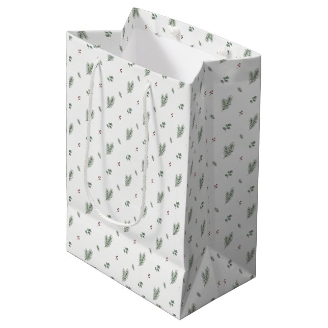 Minimal julmönster, tall, bär (Framsidan Vinklad)