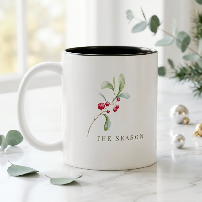Minimal julmugg Modern julpresent Två-Tonad Mugg (Skapare uppladdad)