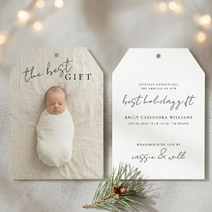 Minimal julpresent Födelse Tillkännagivande Fotoko Meddelande