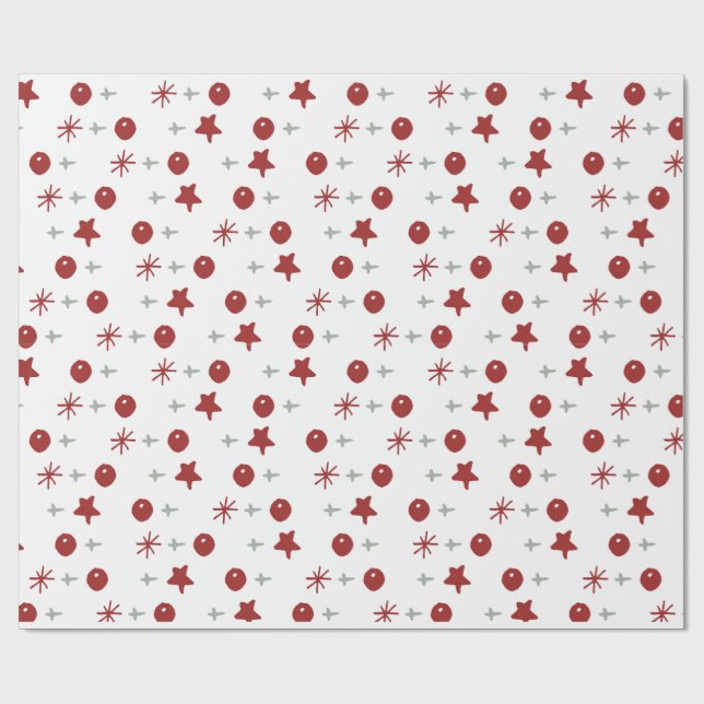 Minimal julstämningsmönster presentpapper (Platt)