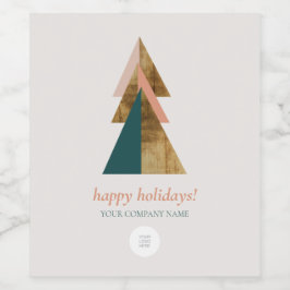 Minimal julträd logotyp present vinflaska etikett