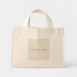 Minimal Just Engaged Tote Bag | Modern  Mini Tygkasse