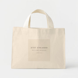 Minimal Just Engaged Tote Bag Soft White Mini Tygkasse