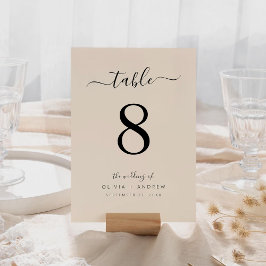 Minimal kalligrafi Boho Färg Bröllop Bordsnummer