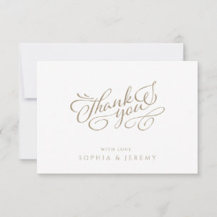 Minimal kalligrafi Elegant skript Tack Kort