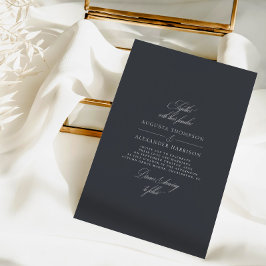 Minimal kalligrafi Mörk Grått Classic Bröllop Inbjudningar