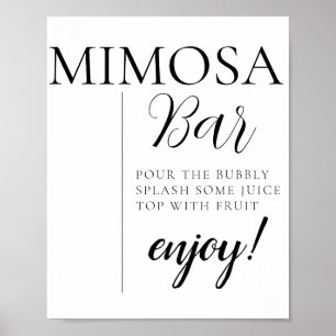 Minimal kalligrafitextskript Mimosa Bar-skylt Poster