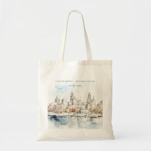Minimal Kansas City Missouri Watercolor Bröllop Tygkasse